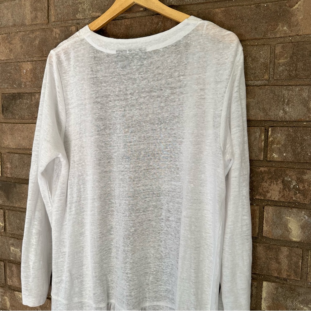 Nicole Miller Light Gray Linen Top - Picture 5 of 7